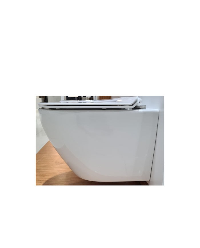 Λεκάνη Κρεμαστή Siamp Fit Rim-Off Λευκή (FIT 325) με κάλυμμα slim Duroplast αντιβακτηριακό soft closing