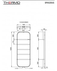 Bathroom Heater (Heated Towel Rail) Spark Inox 304 (120x45) Brushed Brass (Gold) PVD (SPA12045-211)