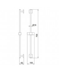 Βέργα Ντους Almar Flute με Bάση Tηλεφώνου Mεταβλητού Yψους Chrome (E087008-100)