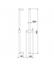 Βέργα Ντους Almar Easy με Bάση Tηλεφώνου Mεταβλητού Yψους Chrome (E087024-100)