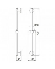 Almar Sintesi Shower Rod with Variable Height Chrome Telephone Base (E087001-100)