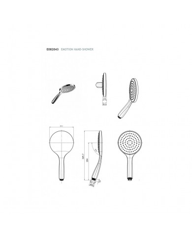 Almar Emotion Shower Handset Φ13, 27 cm. Chrome (E082043-100)