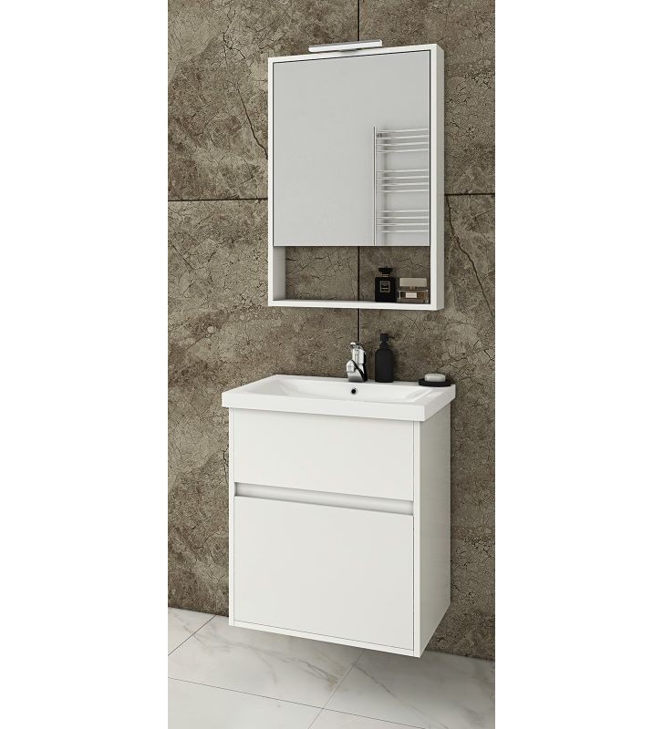 Έπιπλο Μπάνιου Drop Instinct 55 Κρεμαστή Βάση επίπλου, Νιπτήρας, Καθρέφτης