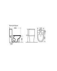 Basin Set Bianco Ceramica AIDA 66.5cm Rimless with Cistern with Slim Soft Close Lid, Cover (SAD12000SC-300)