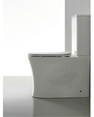 Basin Set Bianco Ceramica Norma 62cm BTW Rimless White with Cistern with Slim Cover, Soft Close, Footrests (NR12100SC-300)