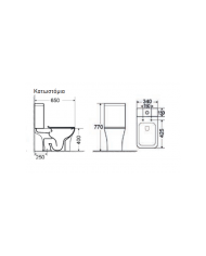 Basin Set Bianco Ceramica Delia 65 Rimless with Cistern with Slim Cover Soft Close, Cover (SDL12000SC-300)
