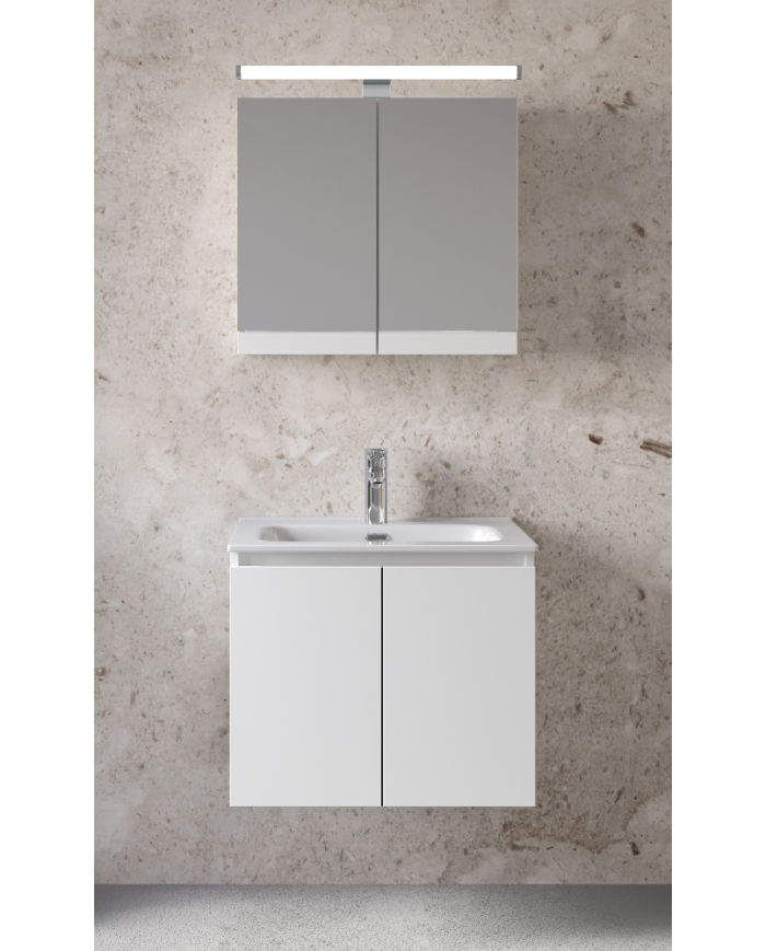 Bathroom Furniture Furnibath Madrid 60A Royal White Base, Washbasin, Mirror-Coverboard (5MD60AWH)