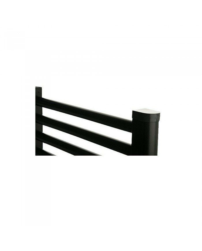 Bathroom Heater Steel (Heated Towel Rail) Elegant Round Straight Black 887 kcal/h (50x160 cm)