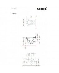 Hanging Bowl White Serel Smart SM25 (51.5 cm) With Bakelite Slim Soft close removable cover (9005SC-300)