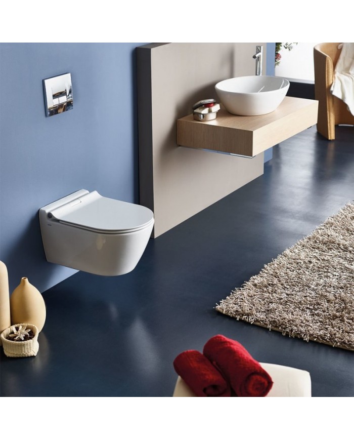 Hanging Bowl White Serel Smart SM25 (51.5 cm) With Bakelite Slim Soft close removable cover (9005SC-300)