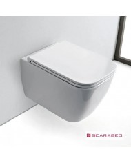 Hanging Basin Rimless Scarabeo Teorema 5126 Clean Flush with Bakelite Cover Slim Soft Close removable (52cm)