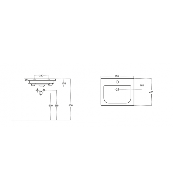 Bathroom Furniture Drop Instinct 65 Hanging Furniture Base, Washbasin, Mirror