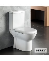 Serel Vela Rimless 6746  LP Basin Set with Cistern, with Cistern, Mechanism & Cover Bakelite White (60cm)