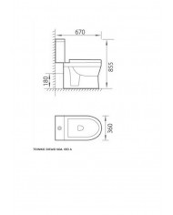Λεκάνη Σετ New Matisse AMEA Χ.Π. Πισωστόμια με Κάλυμμα Ενισχυμένο Antibacterial Soft Close & Καζανάκι (Amc 093A Back)