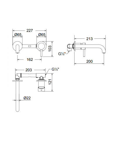 Μπαταρία Νιπτήρα Ψηλή Αναμεικτική La Torre Elle 316 Inox Brushed με Βαλβίδα clic-clac INOX 316 (35016-111)