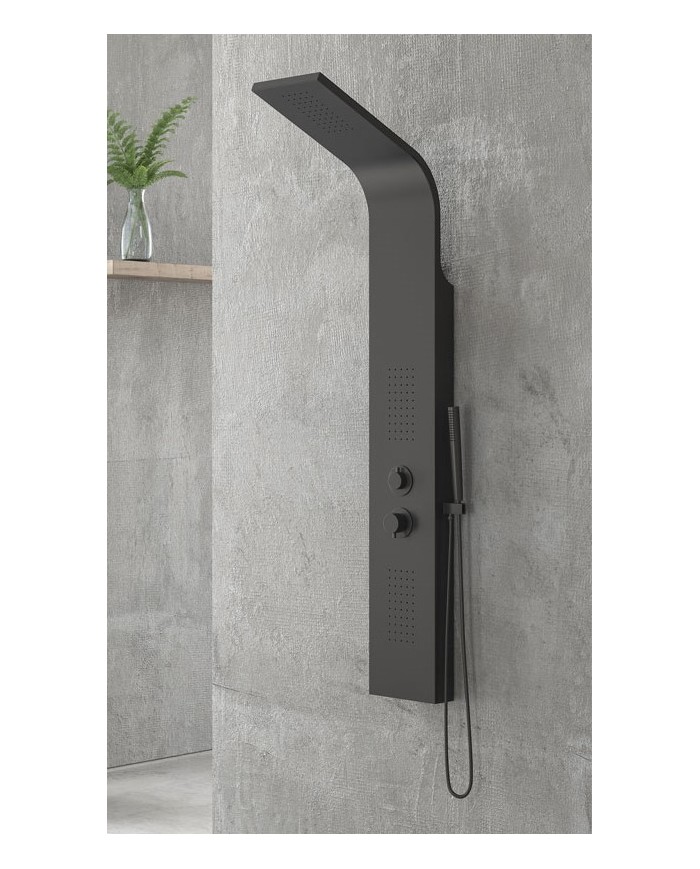 Hydromassage column - Shower Karag Nero A7304B Black Matt Thermomix 4 outlets from Anodized Aluminum Height 140 cm Hydromassage column - Shower Karag Nero A7304B Black Matt Thermomix 4 outlets from Anodized Aluminum Height 140 cm