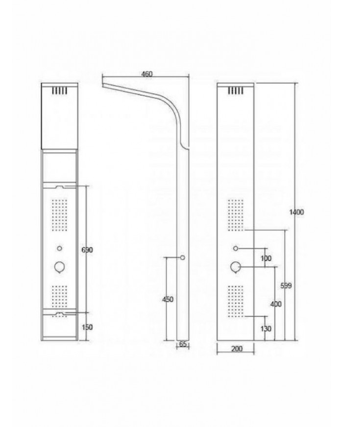 Hydromassage column - Shower Karag Nero A7304B Black Matt Thermomix 4 outlets from Anodized Aluminum Height 140 cm Hydromassage column - Shower Karag Nero A7304B Black Matt Thermomix 4 outlets from Anodized Aluminum Height 140 cm