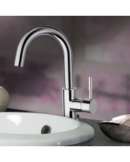 New Tech La Torre Chrome Medium Height Basin Mixer with Valve (12601-100)