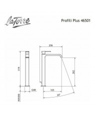 Profili Plus La Torre Chrome Medium Height Basin Mixer with Automatic Valve (46601-100)