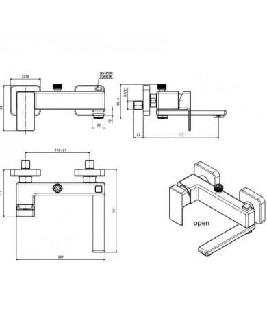 Στήλη Ντουζ Ρυθμιζόμενου Ύψους Τριών Εξόδων La Torre Pofili Plus Chrome Με Μπαταρία & Ανακλινόμενη Κεφαλή & Τηλέφωνο (46025-100)