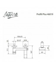 La Torre Profili Plus Chrome Bathroom Faucet with Telephone & Phone Wall Mount & Unbreakable Spiral (46019-100)