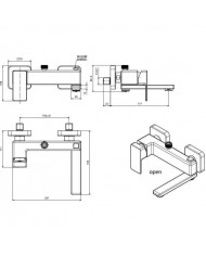 Στήλη Ντουζ Με Μπαταρία, Σταθερού Ύψους Τριών Εξόδων La Torre Pofili Plus Chrome & Ανακλινόμενη Κεφαλή & Τηλέφωνο (46026-100)