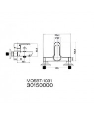 Moos Chrome Bathroom Faucet Wall-Mounted Set With Shower Telephone, Spiral & Base (036012-039)