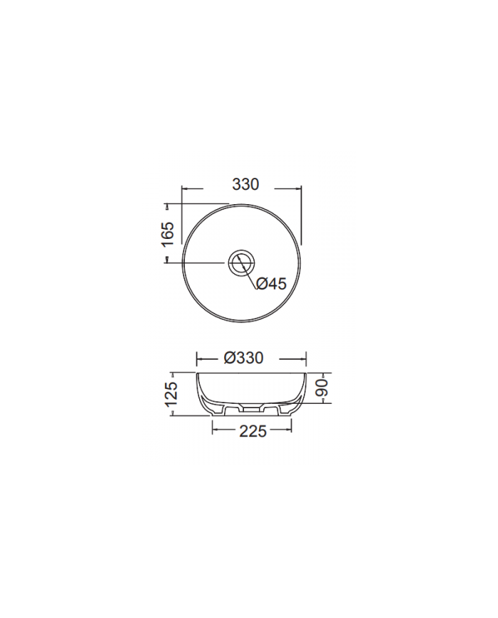 Fossil Thalo Marble Emperador Pale Countertop Washbasin Φ33 H.12.5 (DR33-524)