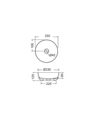 Fossil Thalo Marble Emperador Pale Countertop Washbasin Φ33 H.12.5 (DR33-524)