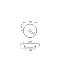 Fossil Thalo Marble Emperador Dark Marble Countertop Washbasin Φ39 H.14 (DR39-523)