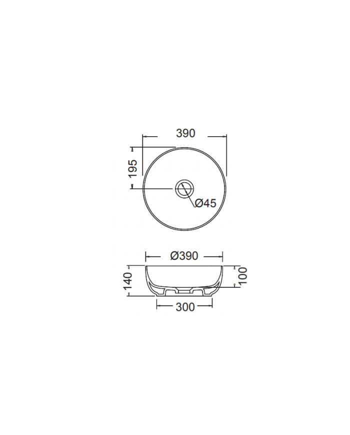 Fossil Thalo Marble Emperador Pale Countertop Washbasin Φ39 H.14 (DR39-524)
