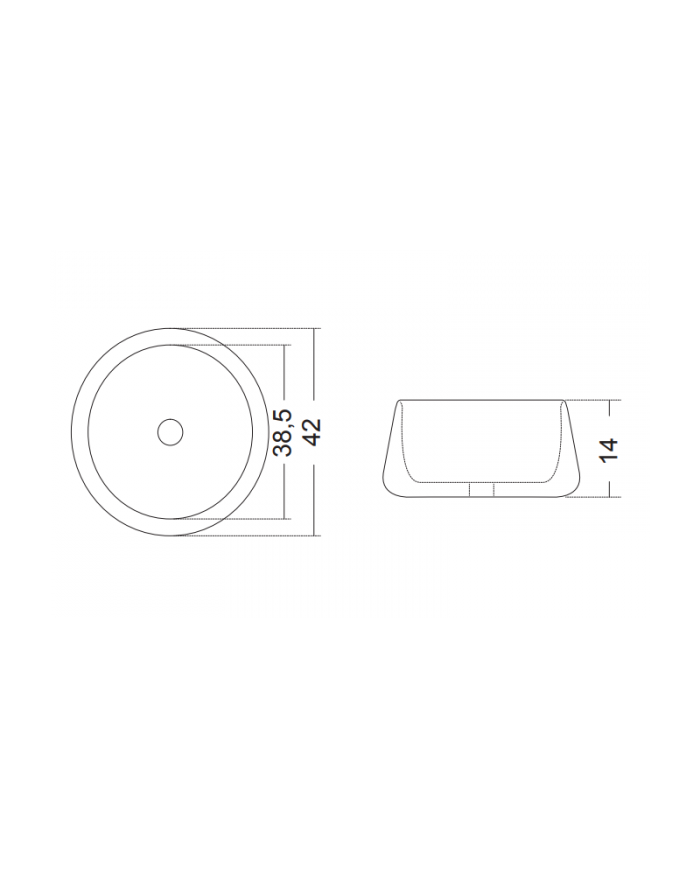 Fossil Opus Carrara Nuovo Tabletop Marble Washbasin Ø 42 cm. H14 (DR 42-300)