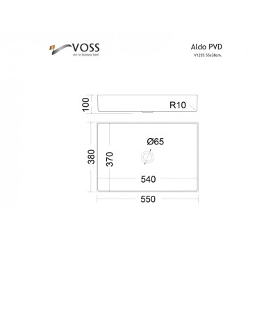 Νιπτήρας Επικαθήμενος Voss Aldo Black Brushed PVD 55x38cm (V1255-411)