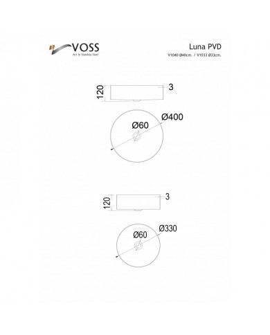 Νιπτήρας Επικαθήμενος Voss Milo Inox PVD Gold Brushed Ø33 (V1033-211)