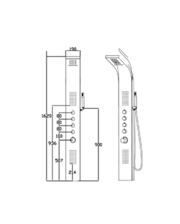 Eclipse Satin Silver Aluminum Shower Column (Stav - Eclipse Silver)
