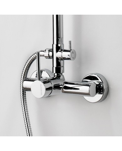 Στήλη Ντουζ Eurorama Tonda Chrome Δύο Εξόδων, Ρυθμιζόμενου Ύψους, Με Μπαταρία  & Ανακλινόμενη Κεφαλή & Τηλέφωνο (145065-100)