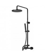 Shower Column Eurorama Tonda Black Matt Two Outlets, Adjustable Height, With Faucet & Tilting Head & Telephone (145065-400)