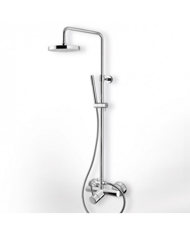 Στήλη Ντουζ Eurorama Tonda Chrome Δύο Εξόδων, Σταθερού Ύψους, Με Μπαταρία & Ανακλινόμενη Κεφαλή & Τηλέφωνο (145066-100)