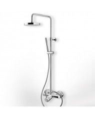 Shower Column Eurorama Tonda Chrome Two Outlets, Fixed Height, With Faucet & Tilting Head & Telephone (145066-100)
