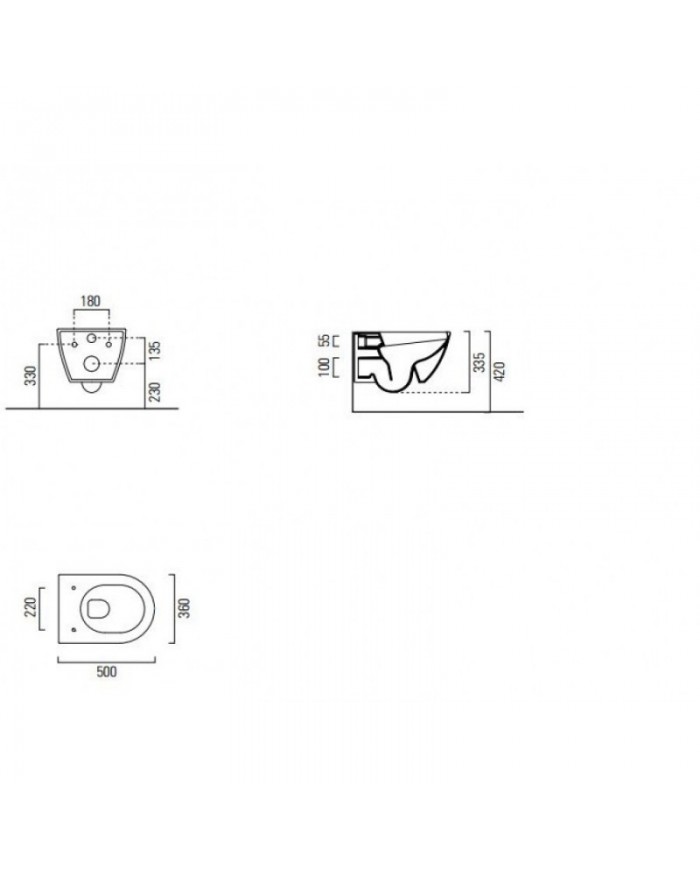 Λεκάνη Κρεμαστή Rimless GSI Pura 881600C Swirl White Glossy με Κάλυμμα Βακελίτη Slim Soft Close αποσπώμενο (50cm)