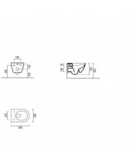 Λεκάνη Κρεμαστή Rimless GSI Pura 881600C Swirl White Glossy με Κάλυμμα Βακελίτη Slim Soft Close αποσπώμενο (50cm)