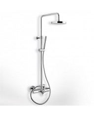 La Torre New Tech Chrome Fixed Height Dual Outlet Shower Column With Faucet & Tilting Head & Telephone (12066-100)
