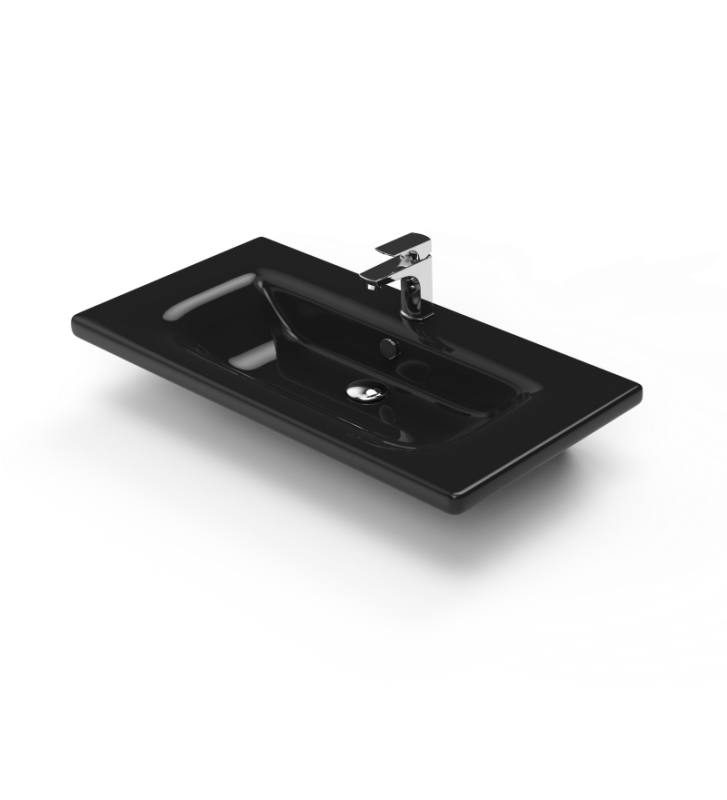 Bathroom Furniture Drop Instinct 80 White BL Hanging Furniture Stand, Washbasin, Mirror