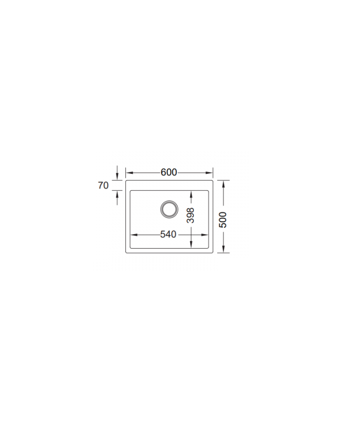 Inset Duralit Concrete Synthetic Heavy Duty Sink with One Trough (60x50cm)