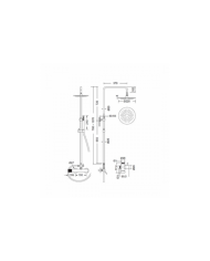 Στήλη Ντουζ Ρυθμιζόμενου Ύψους Με Μπαταρία Eurorama Eletta Tecno Black Matt Ανακλινόμενη Κεφαλή & Τηλέφωνο (167065-400)