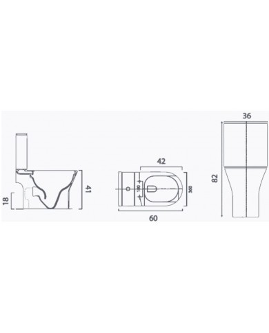 Σετ Λεκάνη Siamp Icon 3100 Rim-Off  Χ.Π Soft closing slim Κάλυμμα & Καζανάκι με διπλό μηχανισμό Πισωστόμια