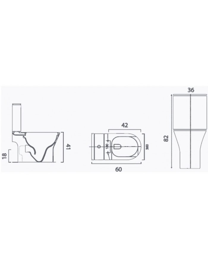 Basin Set Siamp Icon 3100 Rim-Off H.P. Soft closing slim Cover & Cistern with double mechanism Pisostoms