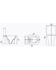 Basin Set Siamp Icon 3100 Rim-Off H.P. Soft closing slim Cover & Cistern with double mechanism Pisostoms