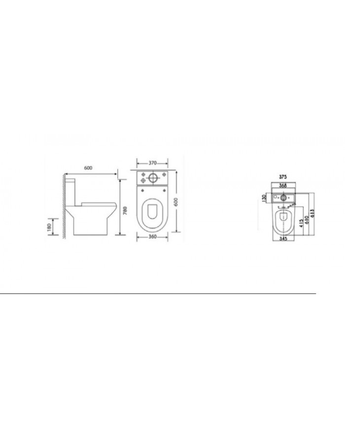 Basin Set Siamp Icon 3100 Rim-Off H.P. Soft closing slim Cover & Cistern with double mechanism Pisostoms