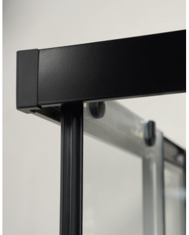 Καμπίνα Ντους Tema Versus 400 Τετράγωνη Black Matt Διάφανο Κρύσταλλο Νανοτεχνολογίας Clean Glass με ύψος 195cm